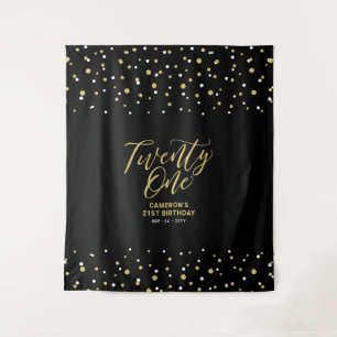 Tapiz Veintiuno Fondo para fiesta de cumpleaños dorado