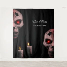 Tapiz Vela de araña de cráneo gótica - Halloween oscuro