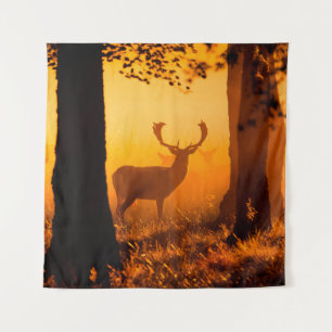 Tapiz Venado en un bosque danés, otoño, hermoso, denma