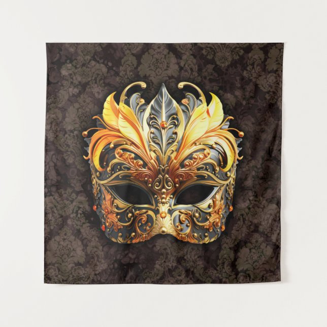 Tapiz Venetian Masquerade Golden Mask (Anverso)
