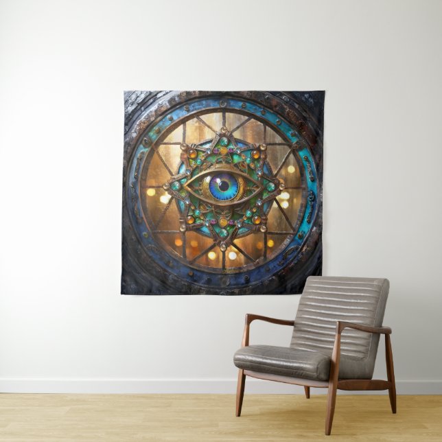 Tapiz Ventana de ojo de buey rústica Tercer Ojo (In situ)