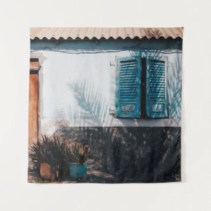 TAPIZ VENTANAS AZULES ABIERTAS AMUEBLADAS