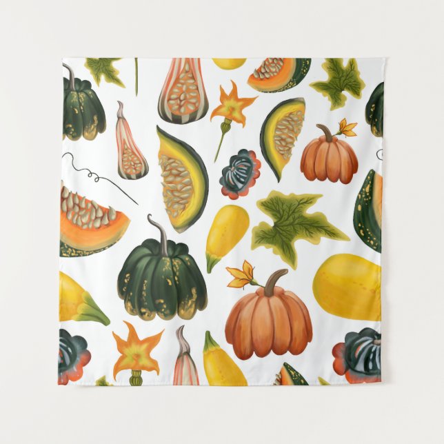 Tapiz Verano de girasoles: Patrón de acuarela de época (Anverso)