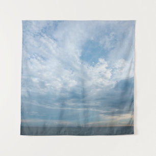 Tapiz Verano en la playa con el cielo al atardecer. Copi