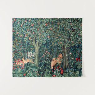 Tapiz VERDAD, ANIMALES FORESTALES Hares, Fox, Floral Ver