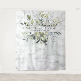 Tapiz Verde de Eucalipto Azul Polvoriento Botánico Mármo