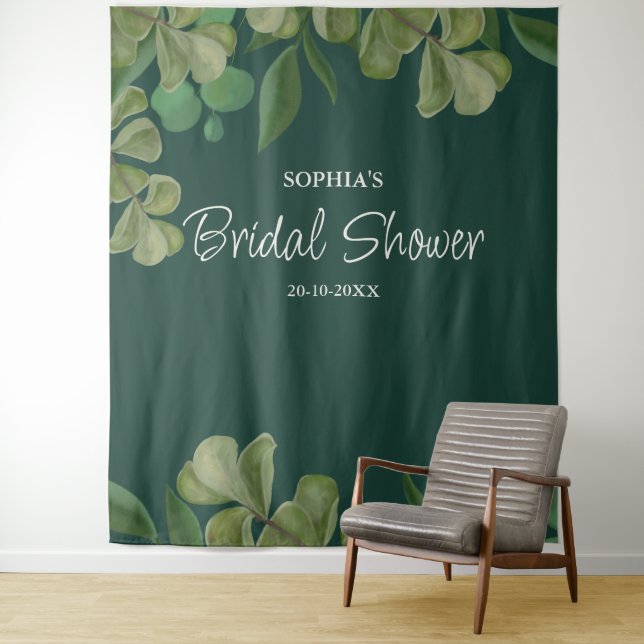 Tapiz Verde esmeralda Elegante vegetación rústica hojas  (In situ)