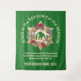 Tapiz Verde JESÚS ES LA RAZÓN de la Navidad