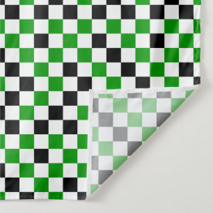 Tapiz Verde Negro y Blanco Cuadros