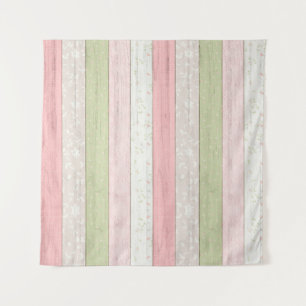 Tapiz Verde Salvia Rústico y Rosado Floral Chic de Mader