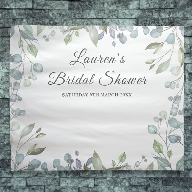 Tapiz Verdor Floral Bridal Shower Photo Booth Fondo (Greenery Floral Bridal Shower Photo Booth Backdrop)