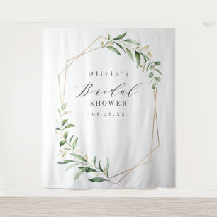 Tapiz Verdor Geométrico Bridal Shower Photo Backdrop