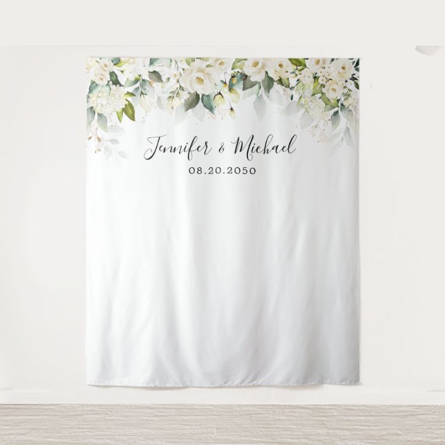 Tapiz Verdor Roses Blancos Bodas Fondo (Anverso)