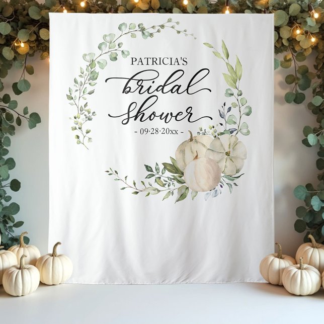 Tapiz Verdor WreathPumpkin Cae Bridal Shower Fondo (Subido por el creador)