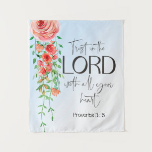 Tapiz Verso bíblico proverbios Escritura floral