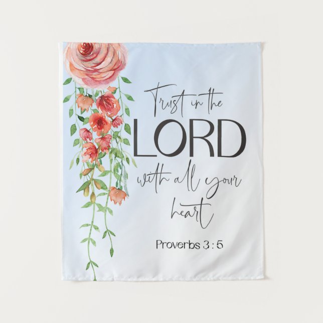 Tapiz Verso bíblico proverbios Escritura floral (Anverso)