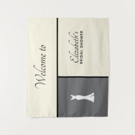 Tapiz Vestido blanco elegante sobre gris - Despedida de