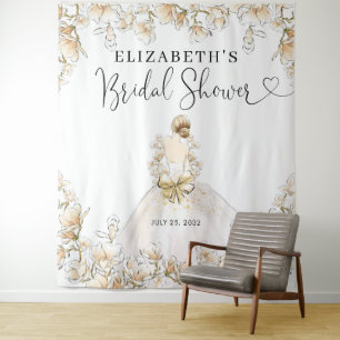 Tapiz Vestido de Novia Flores Escritura Ducha Nupcial