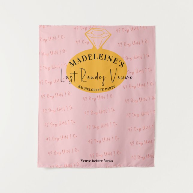 Tapiz Veuve Before Vows Bachelorette Photoboth Backdrop (Anverso)