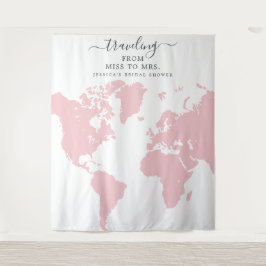 Tapiz Viajando de Señorita a Señora Telón de Fondo Nupci