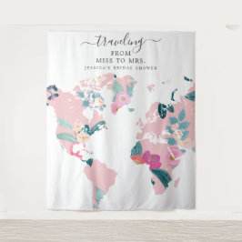 Tapiz Viajar De Miss A Sra. Bridal Backdrop