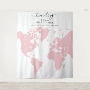 Tapiz Viajar De Miss A Sra. Bridal Backdrop