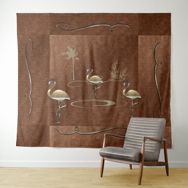 Tapiz Viaje de vacaciones de oro retro (In situ (horizontal))