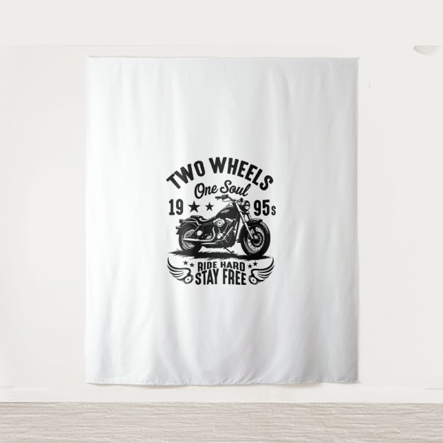 Tapiz Viaje en motocicleta de los años 1995 (Anverso)