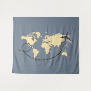 Tapiz Viajemos por el ilustracion mundial