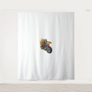 Tapiz Viajero de Perro Caliente - Cráneo de Biker Funny