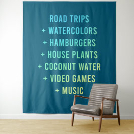 Tapiz Viajes por carretera y acuarelas y hamburguesas