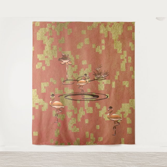 Tapiz Vibe de temporada de vacaciones de oro (Anverso)