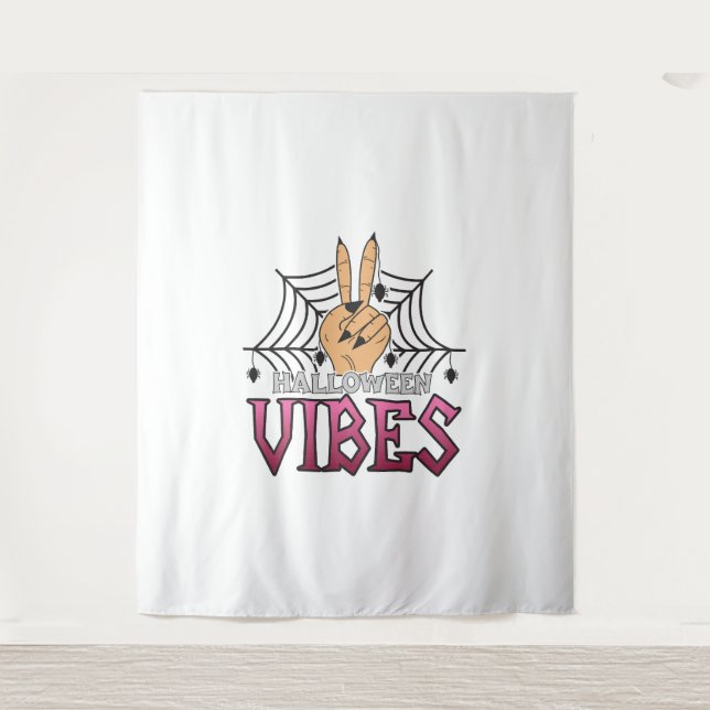 Tapiz Vibes de Halloween, Halloween, miedo, disfraces (Anverso)