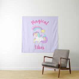 Tapiz Vibes mágicas durmiendo sobre Unicornio y estrella