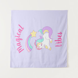 Tapiz Vibes mágicas durmiendo sobre Unicornio y estrella