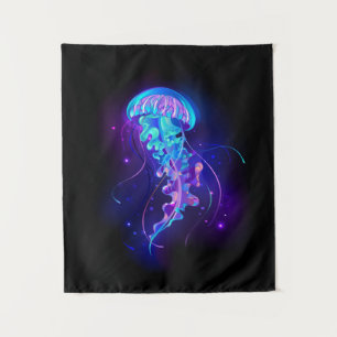 Tapiz Vibrant Color Glowing Jellyfish