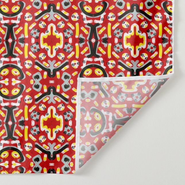Tapiz Vibrant Tribal Fusion Geometric Symmetry Pattern (Detalle)
