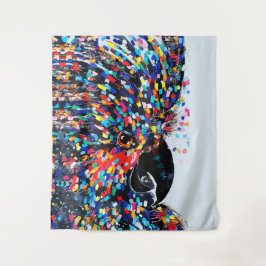 Tapiz Vibrante arte de pared de aves tropicales en expre