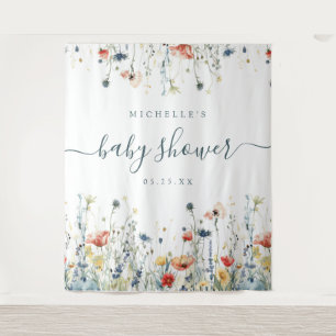 Tapiz Vibrante entorno de Baby Shower Wildflower