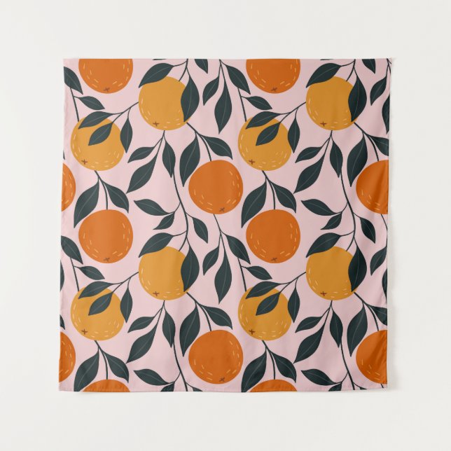 Tapiz Vibrante Naranja Citrus Patrón sin soldadura (Anverso)