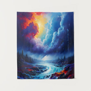 Tapiz Vibrante Stormy Sky Resumen de arte paisajístico d