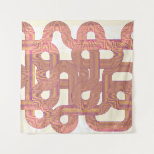 Tapiz Vibrante Vintage: Resumen de líneas coloridas