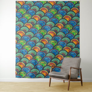 Tapiz Vibrantes textiles africanos: Escalas de patrones