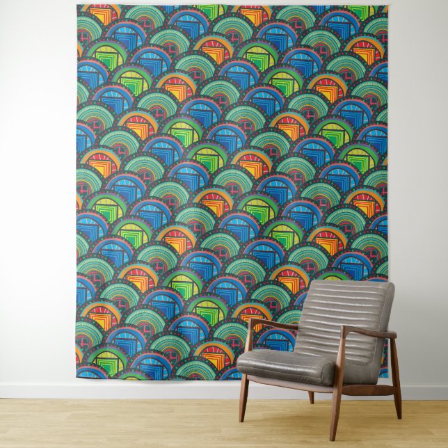 Tapiz Vibrantes textiles africanos: Escalas de patrones  (In situ)