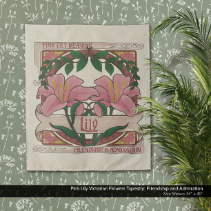 Tapiz Victorian flores de lirio rosado Admiración de ami