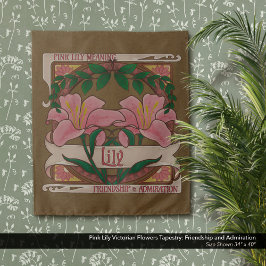 Tapiz Victorian flores de lirio rosado Admiración de ami
