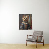 Victoriano Yorkshire Terrier en ropa caprichosa