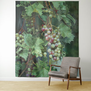 Tapiz Vid de Uva Realista con Hojas – Arte Fino