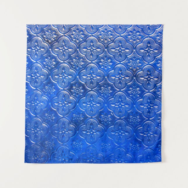 Tapiz Vidrio azul con patrón, vidrio, abstracto,  (Anverso)