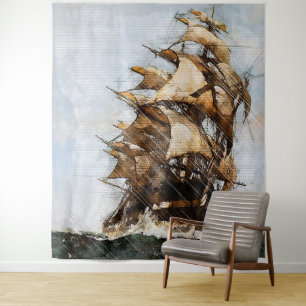 Tapiz Viejo barco de vela